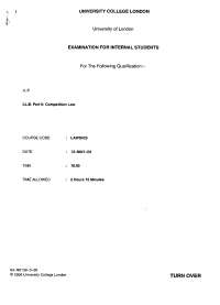 Competition Law - Exam 2004 - Law