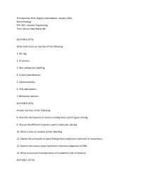 Test Paper - Genetic Engineering - Bangalore University - Master in Science - BioTechnology -  3rd Sem - 2011