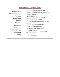 Modern Physics - ProblemSet 3 - Physics - Docsity