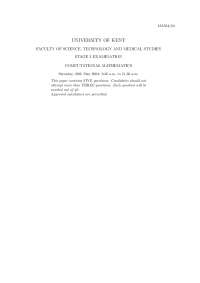 Computational Mathematics Exam Questions (MA584/04) - University of Kent
