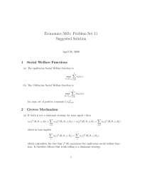 Microeconomics Theory - Problem Set 11 Solution - Economics | Study ...