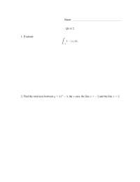 Find Total Area - Quiz #2 - Calculus II | MATH 236 - Docsity
