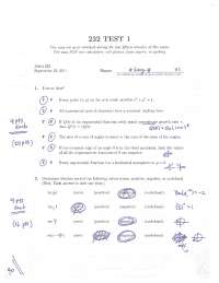 Past Exam 1 with Answer Key - Calculus with Functions I | MATH 232 ...
