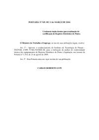 Portaria nº 545 de 11/03/2010: Aprovação do TECPAR para Registro Eletrônico de Ponto