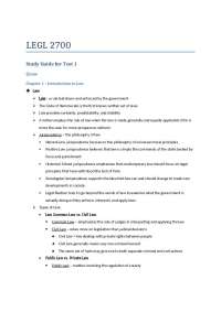Legal and Regulatory Environment of Business - Exam 1 Study Guide | LEGL 2700