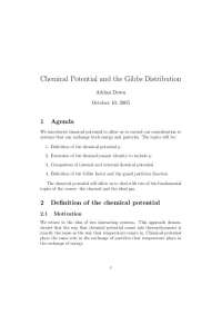 Chemical Potential and Gibbs Distribution, Lecture Notes - Physics