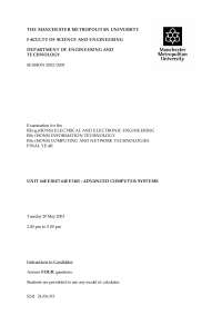 Advanced Computer Systems - 2002 2003 Exam - Electrical Engineering