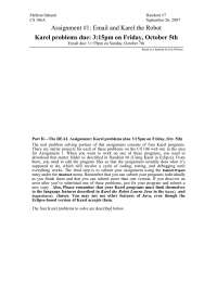 Email and Karel the Robot - Section Handout Assignment - Programming Methodology- 7