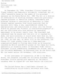 The Helms-Burton Act: US-Cuba Relations & Impact on Canada