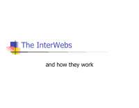How The Internet Works, Lecture Notes - Computer Science