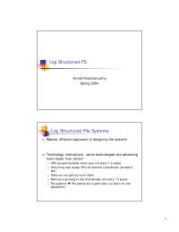 Log Structured FS, Lecture Slide - Computer Science