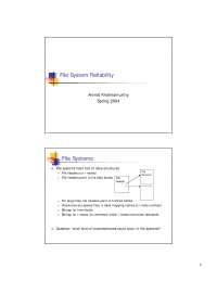 File System Reliability: Ensuring Consistency and Data Integrity
