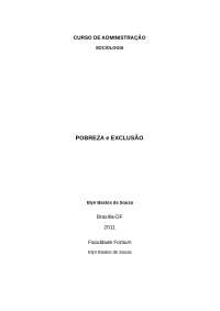 POBREZA e EXCLUSÃO