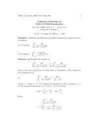 Complex Analysis 21, Exercises Solution - Mathematics
