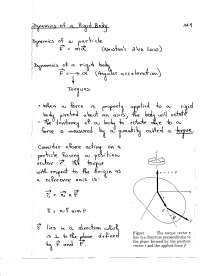 Dynamics Of A Rigid Body, Lecture Notes - Mechanics - Docsity