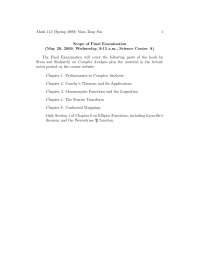 Complex Analysis 21, Exercises - Mathematics