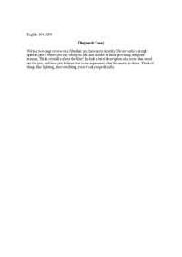 Diagnostic Essay - Introduction to Film | ENGL 104