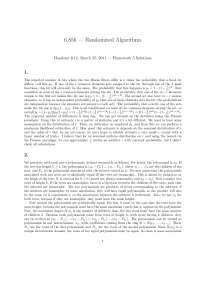 Randomized Algorithms, Exercises Solution- Discrete Mathematics 5