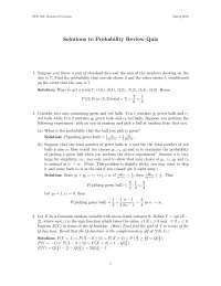 5 Solved Problems in Random Processes - Quiz 1 | ECE 534 - Docsity