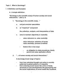 What is Sociology - Lecture Notes | SOCI 1101 - Docsity