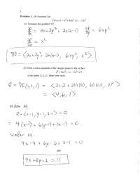 6 Solved Problems on Calculus III - Exam 2 | MATH 241 - Docsity