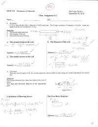 Exam 2 for Mechanics of Materials with Corrections | MEM 230 - Docsity