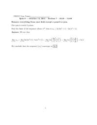 Calculus II - Final Quiz 9 with Answers | MATH 142 - Docsity