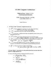 Midterm Practice - Computer Architecture | CS 25000 - Docsity