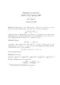 Practice Test 1 Solutions - Honors Calculus II - Spring 2007 | MATH ...
