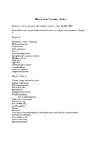 Midterm Review for Social Psychology | PSYC 3500