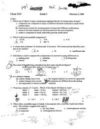 32 Multiple Choice Questions - General Chemistry - Examination 1 | CHEM ...