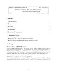 Computational Complexity Randomized Computation, Lecture Notes ...