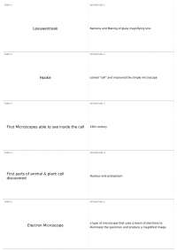 Historical Developments and Key Concepts in Cell Biology