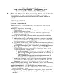Exam 3 Study Guide - Consumer Behavior | MKT 4413 - Docsity