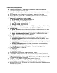 Exam 2 Study Guide, Motivation and Behavior - Consumer Behavior | MKT ...