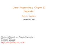 Linear Programming Regression, Lecture Notes - Mathematics