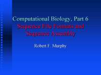Sequence File Format And Sequence Assembly, Lecture Slide - Biology