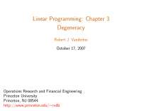 Linear Programming Degeneracy, Lecture Notes - Mathematics