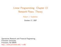 Linear Programming Network Flows, Lecture Notes - Mathematics
