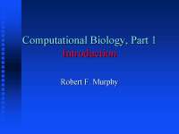 Computational Biology Course Overview - Part 1 by Robert F. Murphy