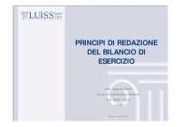 Principi di redazione del bilancio di Esercizio - Dispense - LUISS, Prof. Pinto