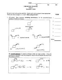 Exam 4 with Answers for Modern Organic Chemistry I | CHEM 2211 - Docsity