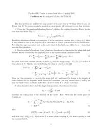 Many Body Physics 4, Exercises - Physics - Docsity