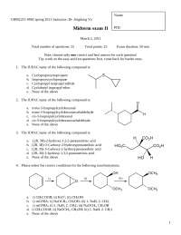 Organic Chemistry II - Midterm Exam 2 Questions with Solutions | CHM ...