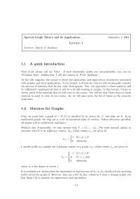 Spectral Graph Theory 1, Lecture Slide - Mathematics