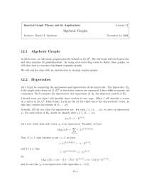 Applications of Spectral Graph Theory: Lecture 12 - Algebraic Graphs & Eigenvectors
