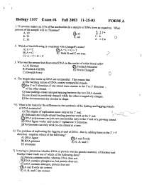 Principles of Biology I - Exam 4B with Answers | BIOL 1107 - Docsity