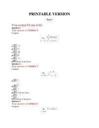 Resolution for Test 1 - Calculus I | MATH 1431 | Exams Calculus - Docsity