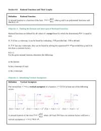Rational Functional and Their Graphs - College Algebra, Notes | MATH ...