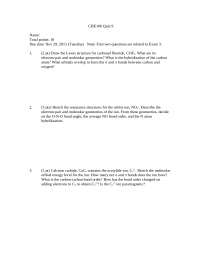 CHE106 Quiz 9: Lewis Structures & Molecular Orbitals of COF2, Nitrite Ion, & CaC2 - Prof. 